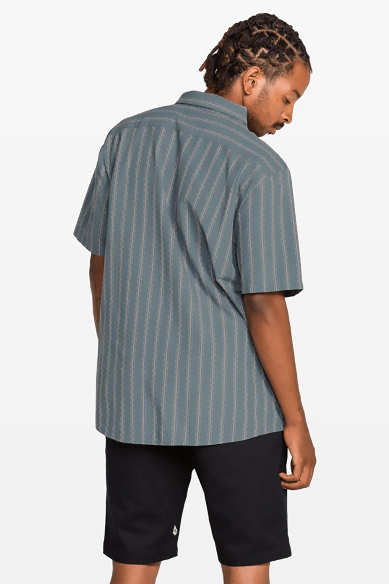 Volcom - Sato Stripe Short Sleeve Shirt in Tradewinds