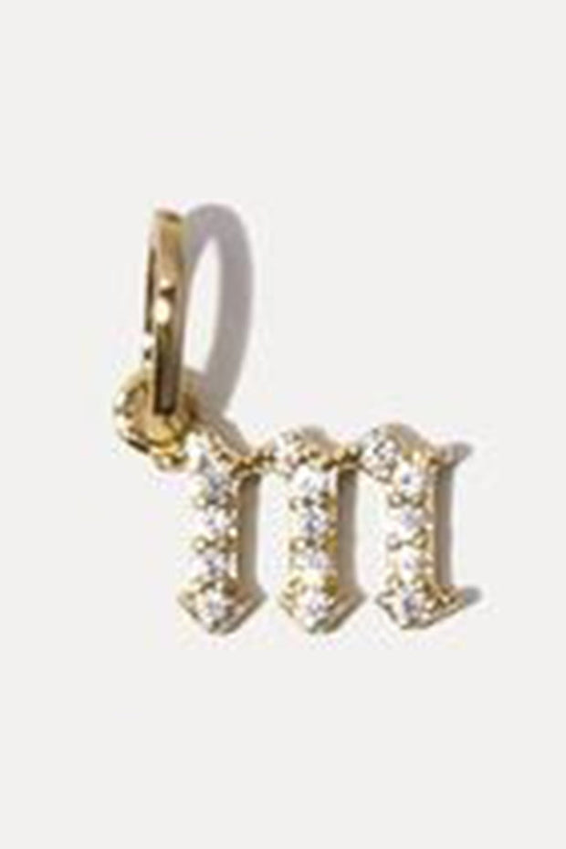 MIRANDA FRYE - Gothic Letters Charm in Gold - N