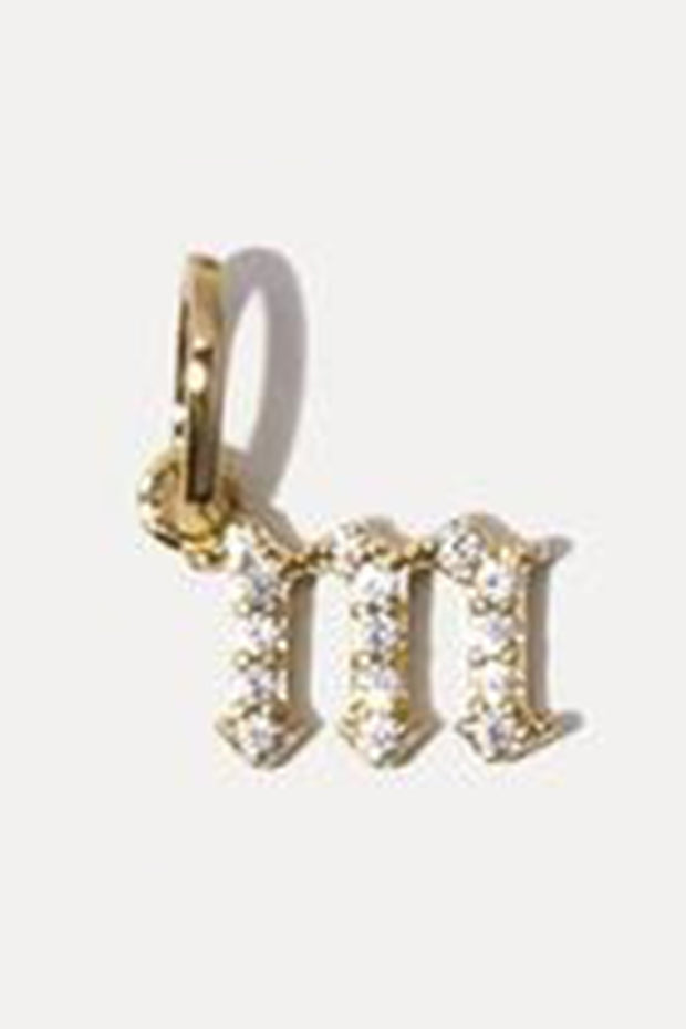 MIRANDA FRYE - Gothic Letters Charm in Gold - M