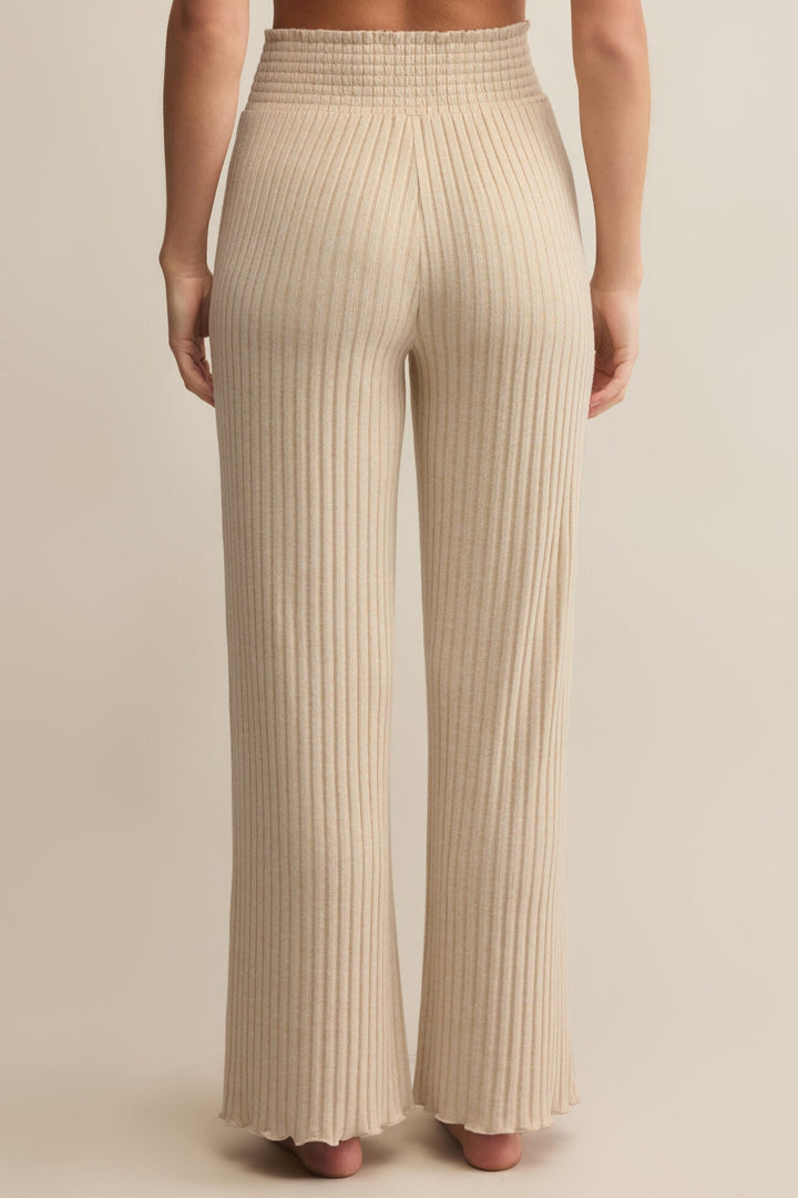 Z Supply - Dawn Smocked Rib Pant in Light Oatmeal Heather