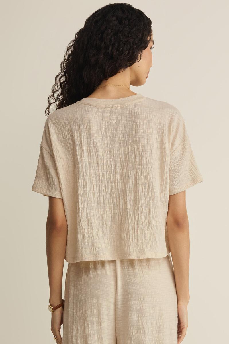 Z Supply - Sway Textured Crop Tee in Whisper White