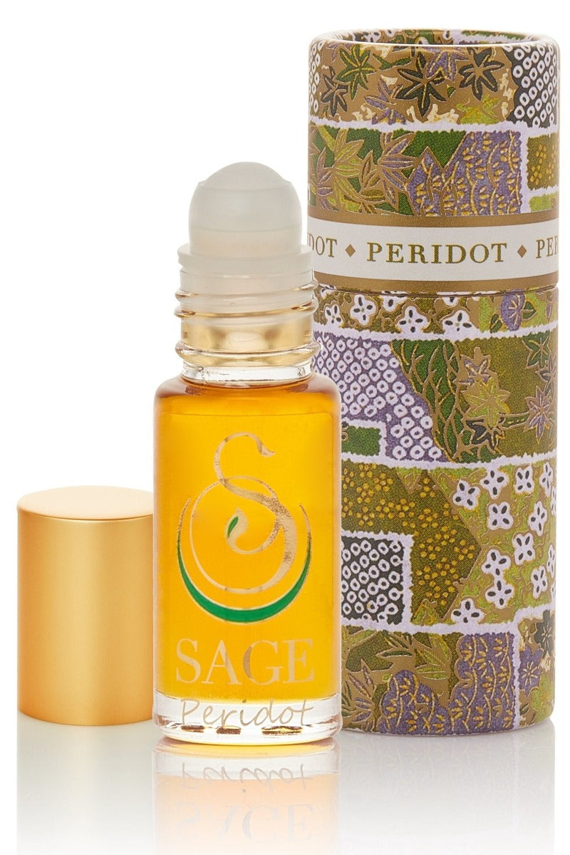 Sage - Peridot Gemstone Perfume Oil Concentrate Roll-On - 1/8oz