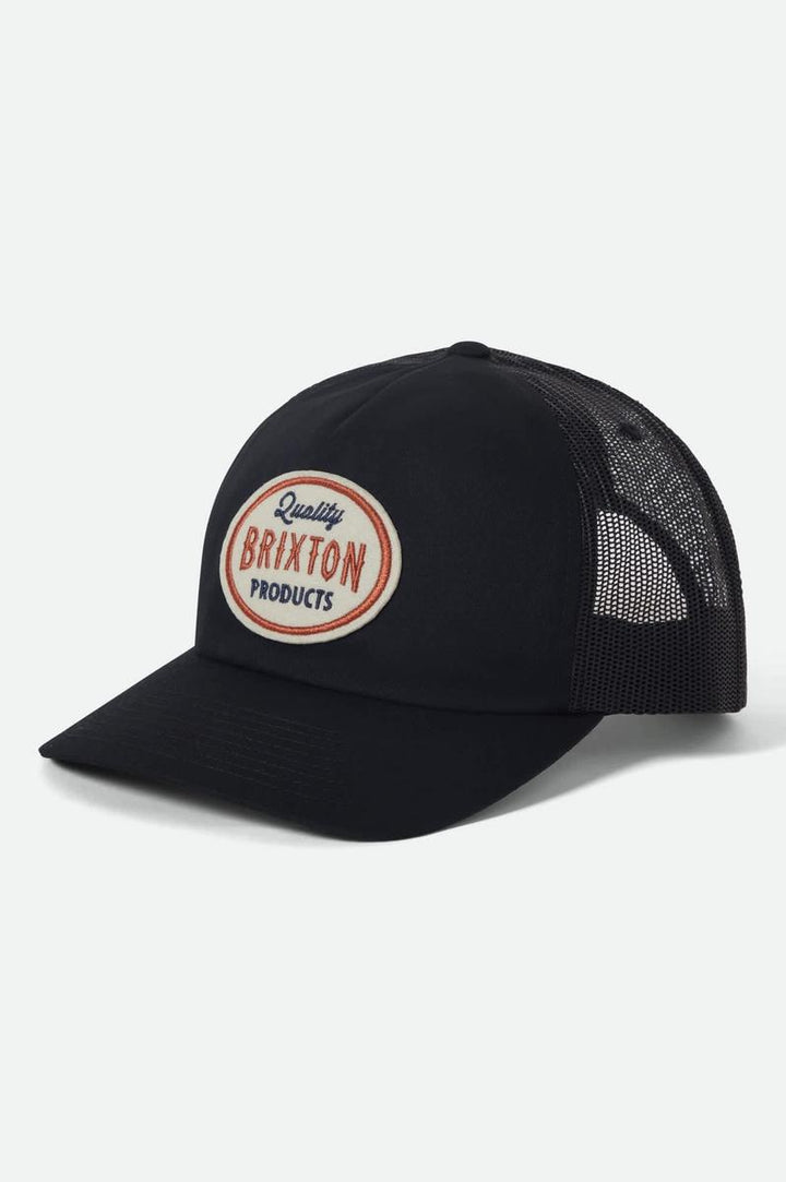 Brixton - Henry MP Trucker Hat in Black on Black