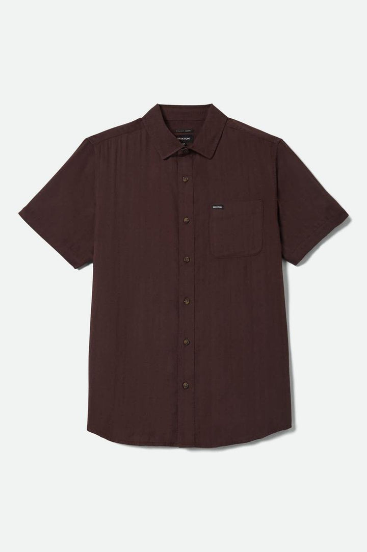 Brixton - The Charter Slub Short Sleeve Woven Shirt in Chocolate