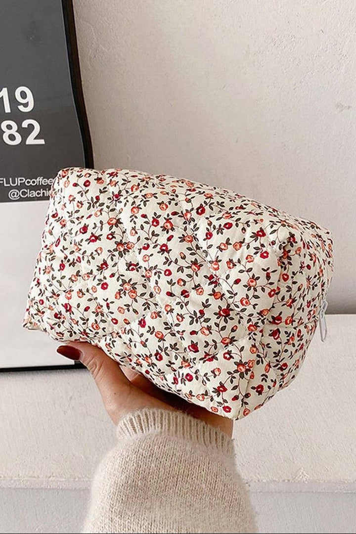 ACCITY - Floral Large Cosmetic Bag in Red Floral