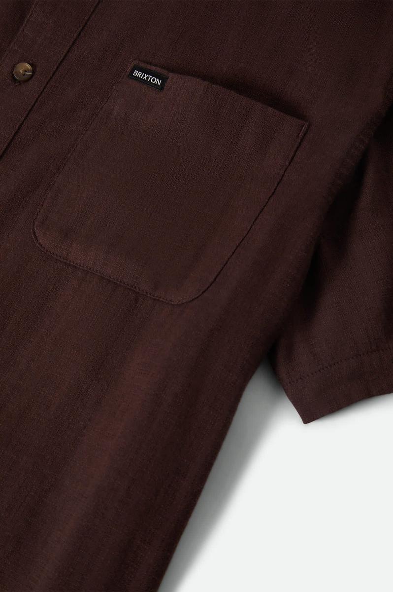Brixton - The Charter Slub Short Sleeve Woven Shirt in Chocolate