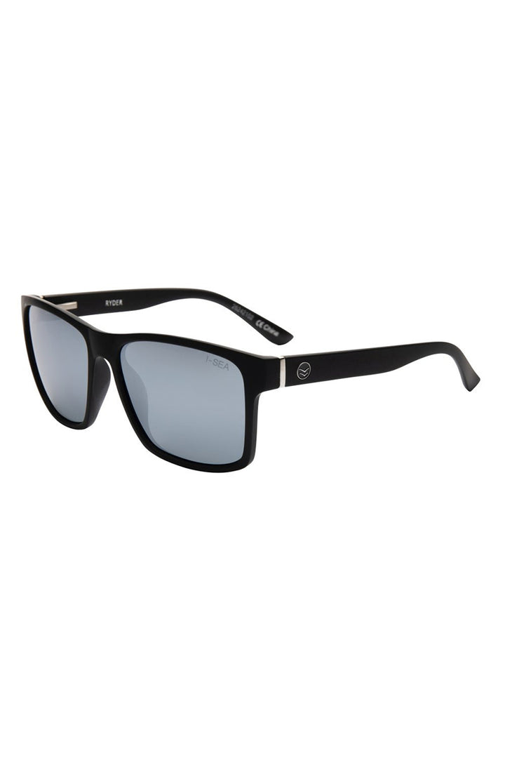 I-SEA - Ryder with Black Frames and Silver Blue Polarized Lenses