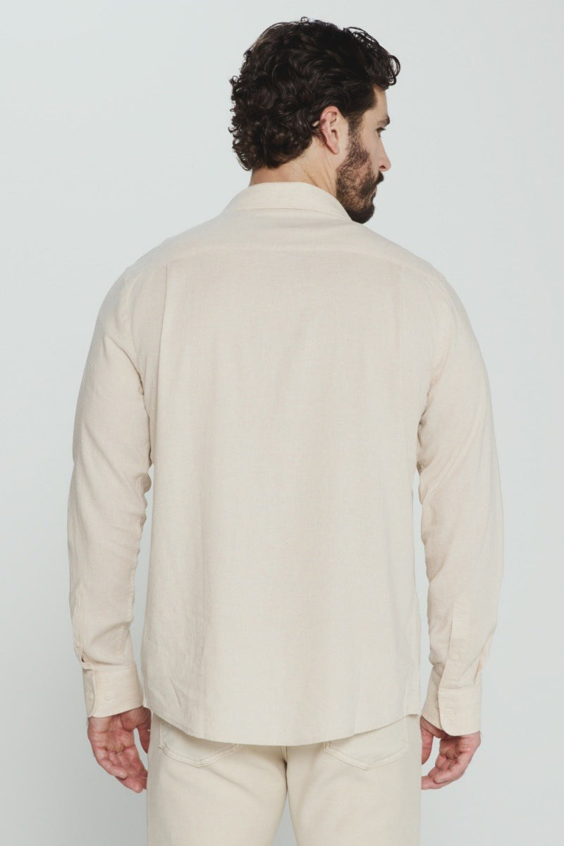 7DIAMONDS - Oasis Linen Short Sleeve Shirt in Quartz