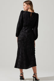 Astr - Suzy Satin Front Cutout Midi Dress in Black