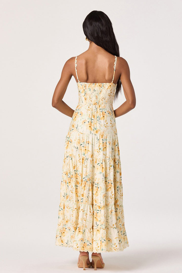 Astr - Taxia Dress in Yellow Cream Floral