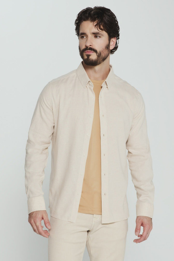 7DIAMONDS - Oasis Linen Short Sleeve Shirt in Quartz