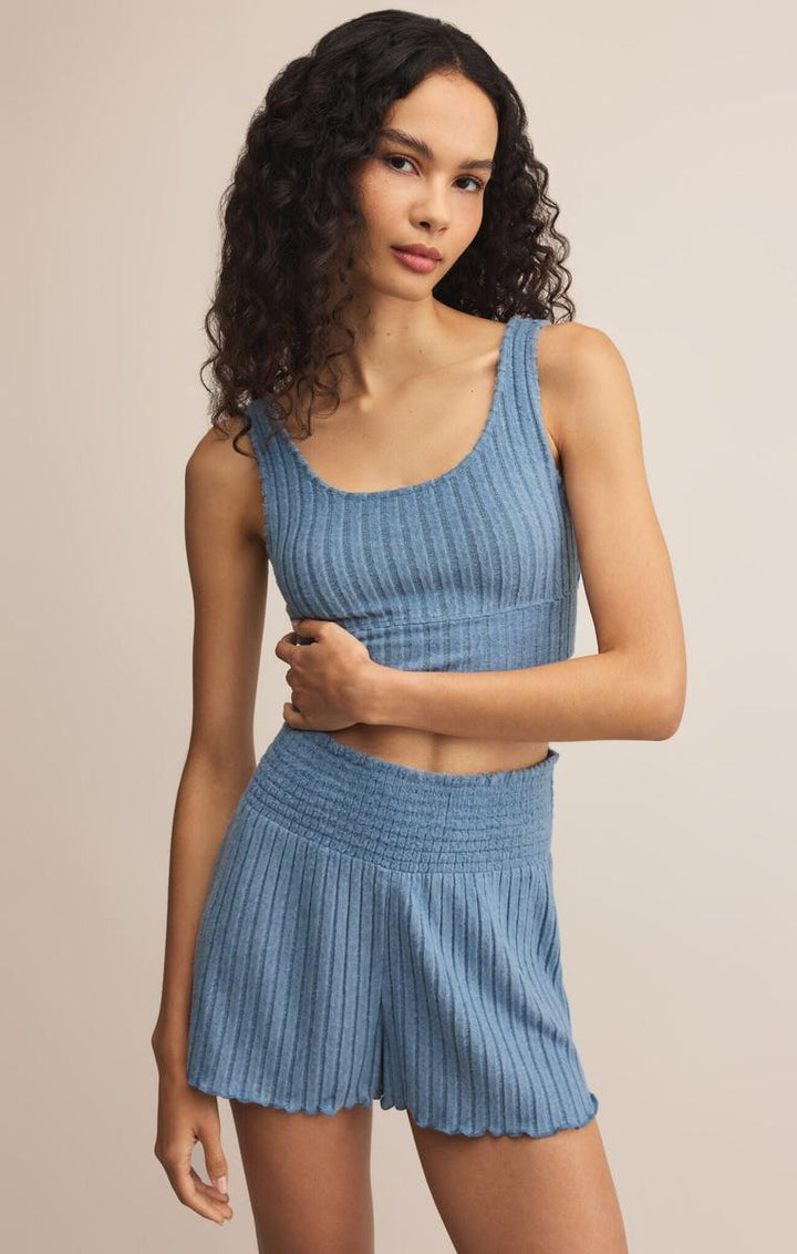 Z Supply - Zoe Rib Tank Bra in Oceanic Blue