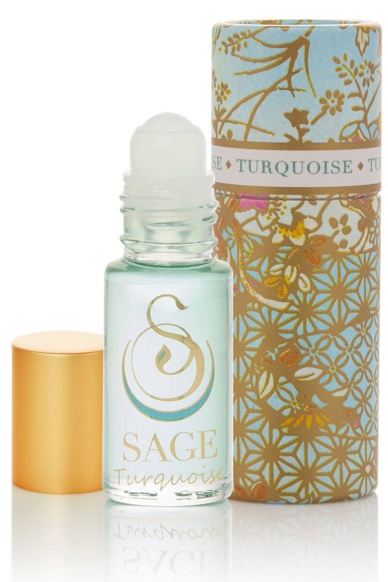 Sage - Turquoise Gemstone Perfume Oil Concentrate Roll-On - 1/8oz