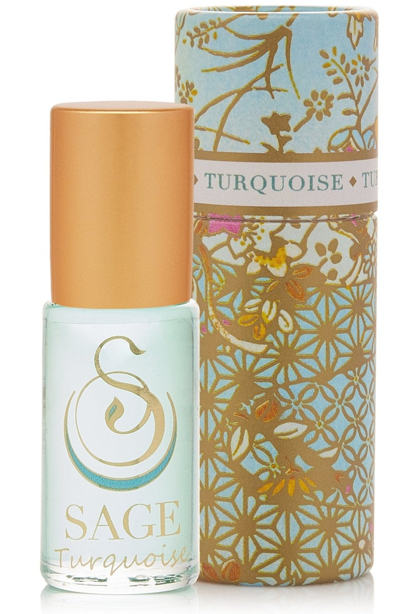 Sage - Turquoise Gemstone Perfume Oil Concentrate Roll-On - 1/8oz