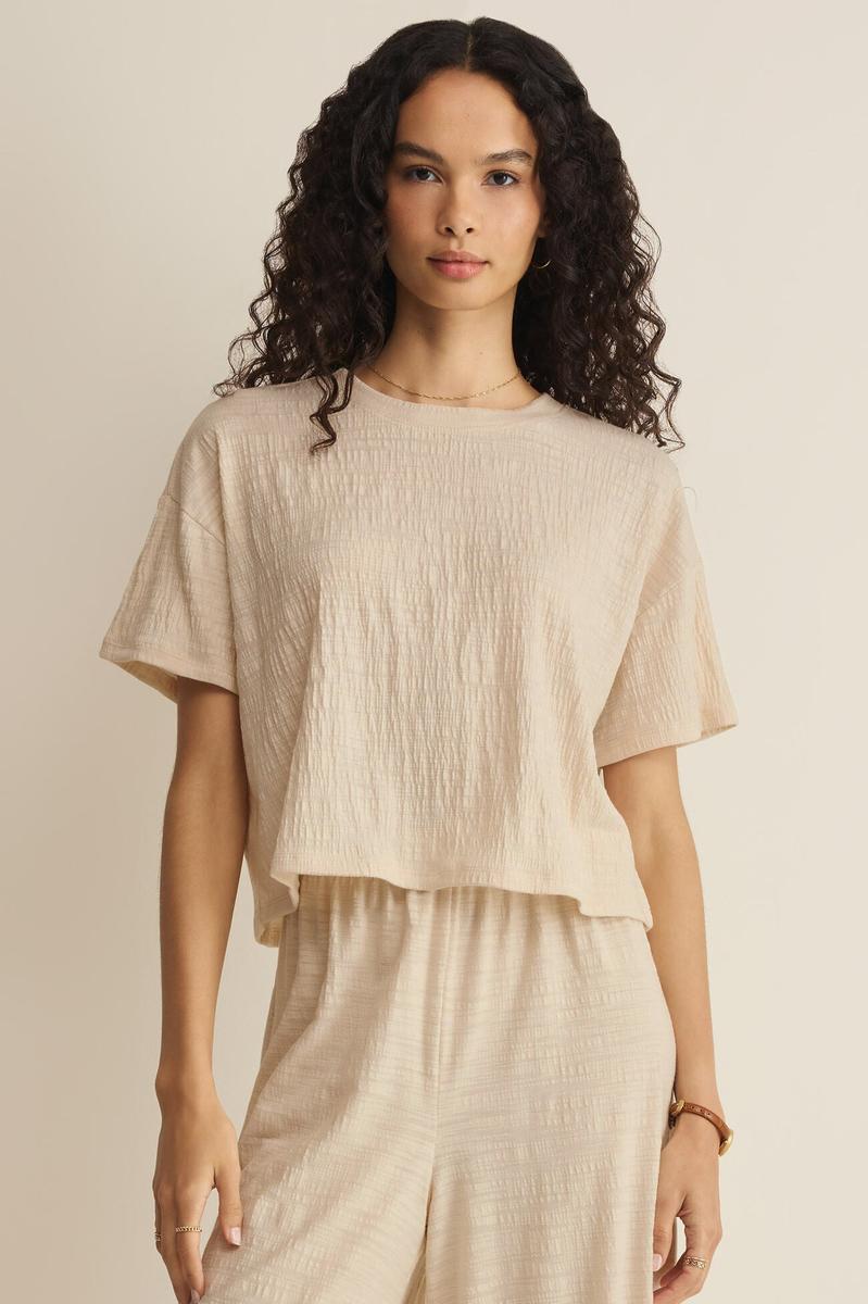 Z Supply - Sway Textured Crop Tee in Whisper White
