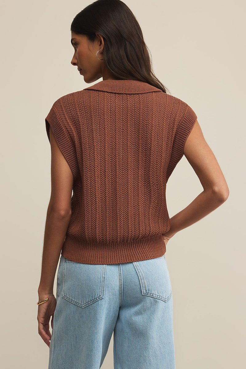 Z Supply - Lauden Polo Top in Teakwood