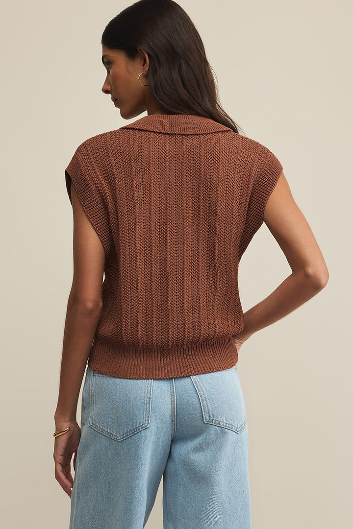 Z Supply - Lauden Polo Top in Teakwood