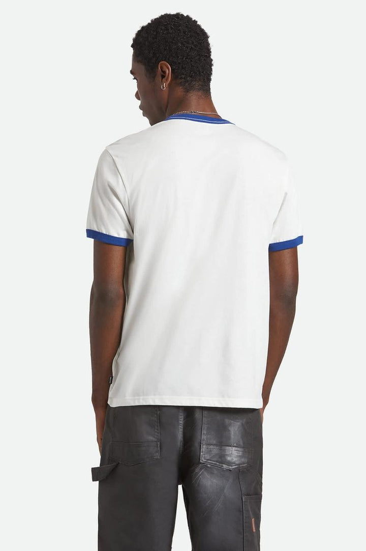 Brixton - Ford King Of The Mountains Short Sleeve Ringer T-Shirt in Wimbledon White