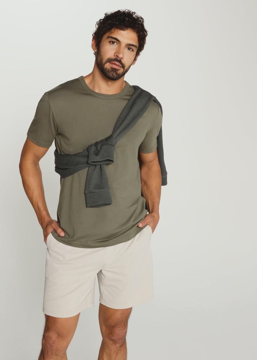 7DIAMONDS - Modal Crew Neck Tee in Moss Green
