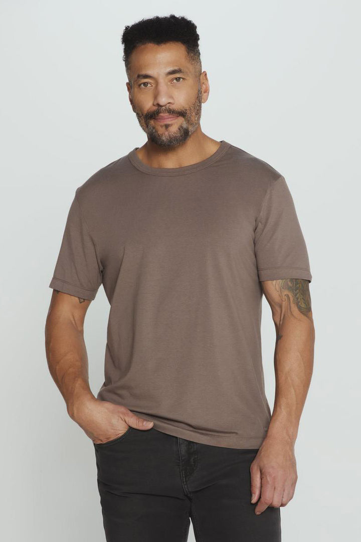 7DIAMONDS - Modal Crew Neck Tee in Umber