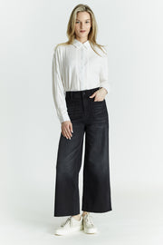 Oat NY - High-Rise Wide Leg Patch Pocket Jean in Vintage Aura Black Wash