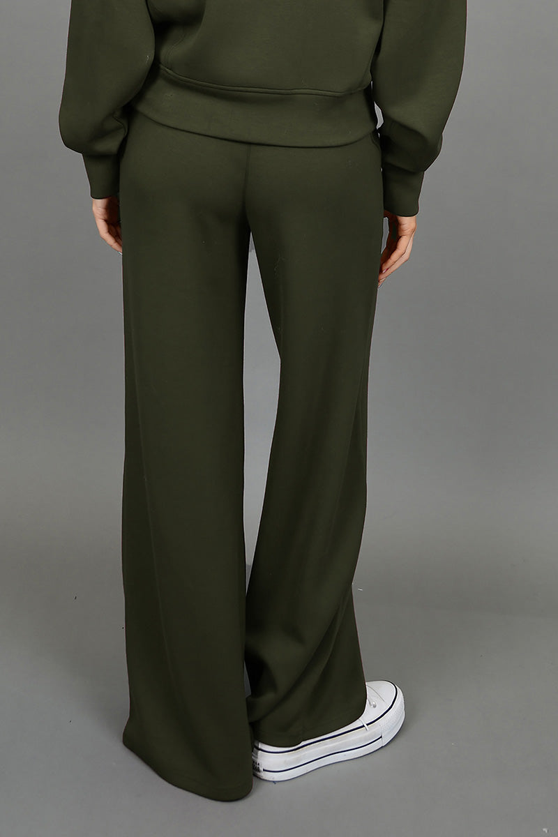 Second Skin by RD Style - Erika Soft Knit Drawstring Pants in Olive Knight