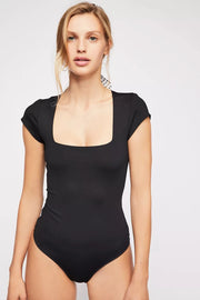 Free People - Fair and Square Neck Duo Bodysuit in Black