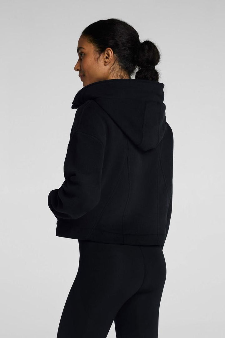 Spanx - Spanx® Boostup Cotton Fleece Full Zip Hoodie in Very Black