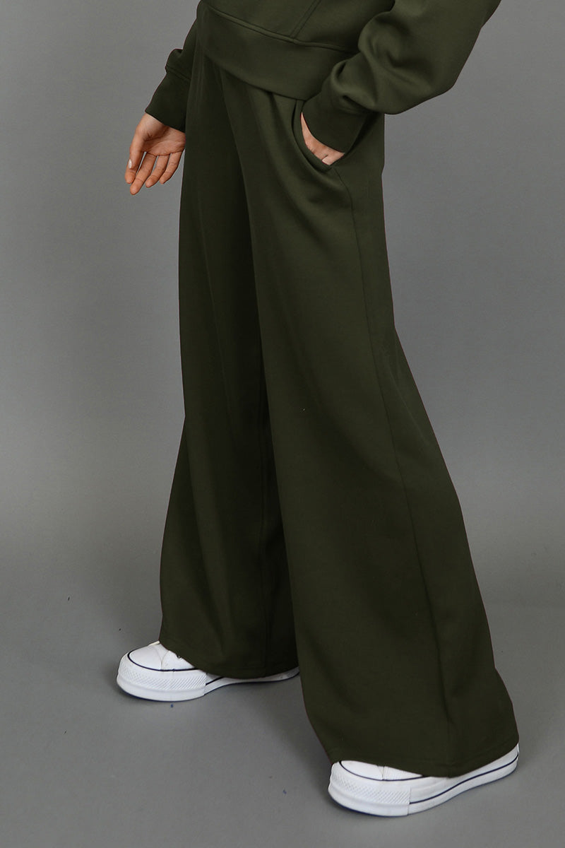 Second Skin by RD Style - Erika Soft Knit Drawstring Pants in Olive Knight