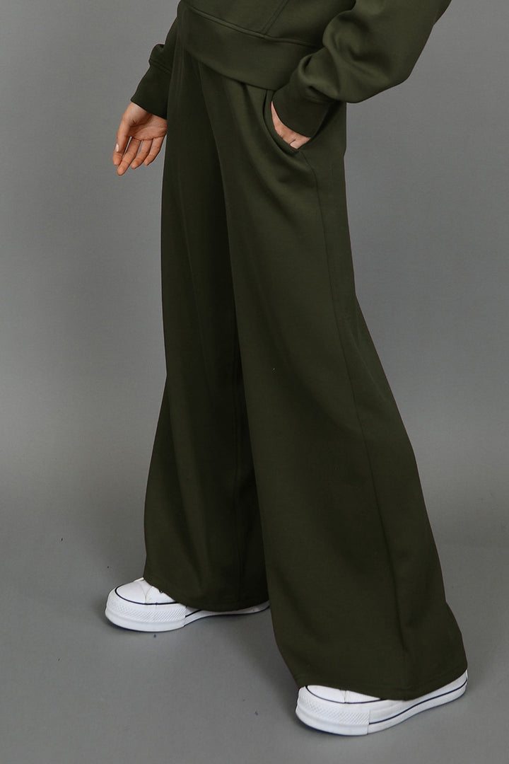 Second Skin by RD Style - Erika Soft Knit Drawstring Pants in Olive Knight