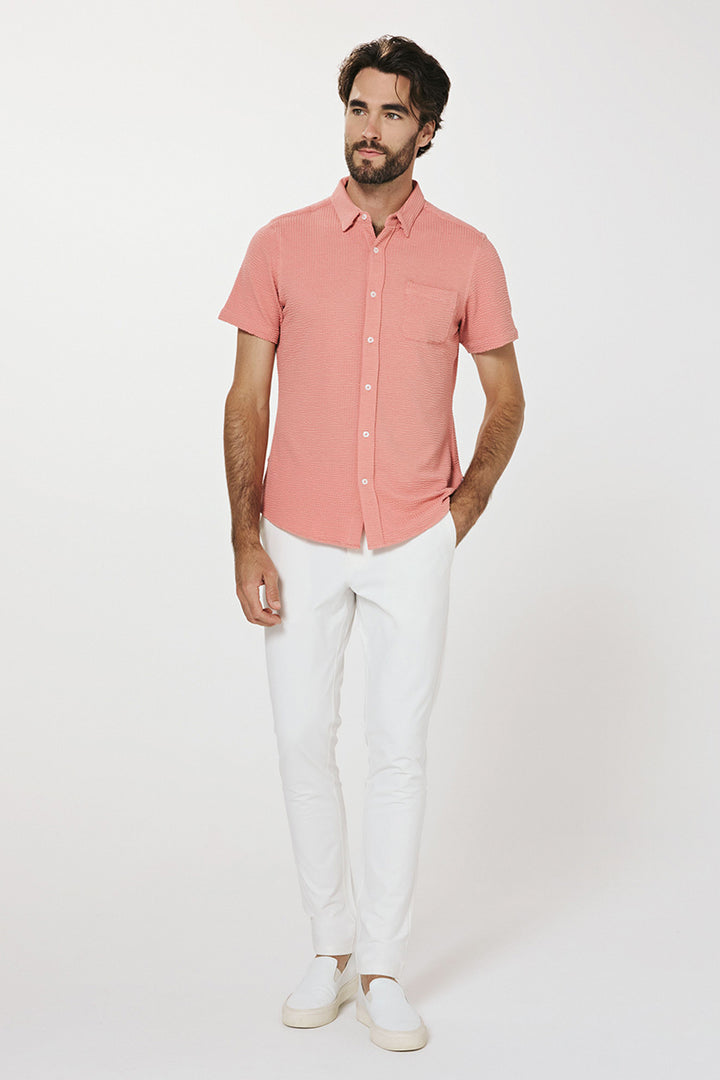 7DIAMONDS - Bennet Seersucker Stretch Short Sleeve Shirt
