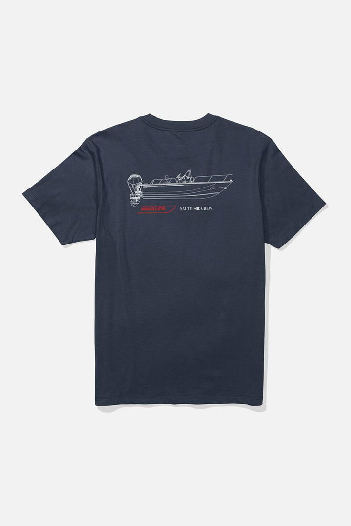 Salty Crew - Whaler Schematic Tee in Navy