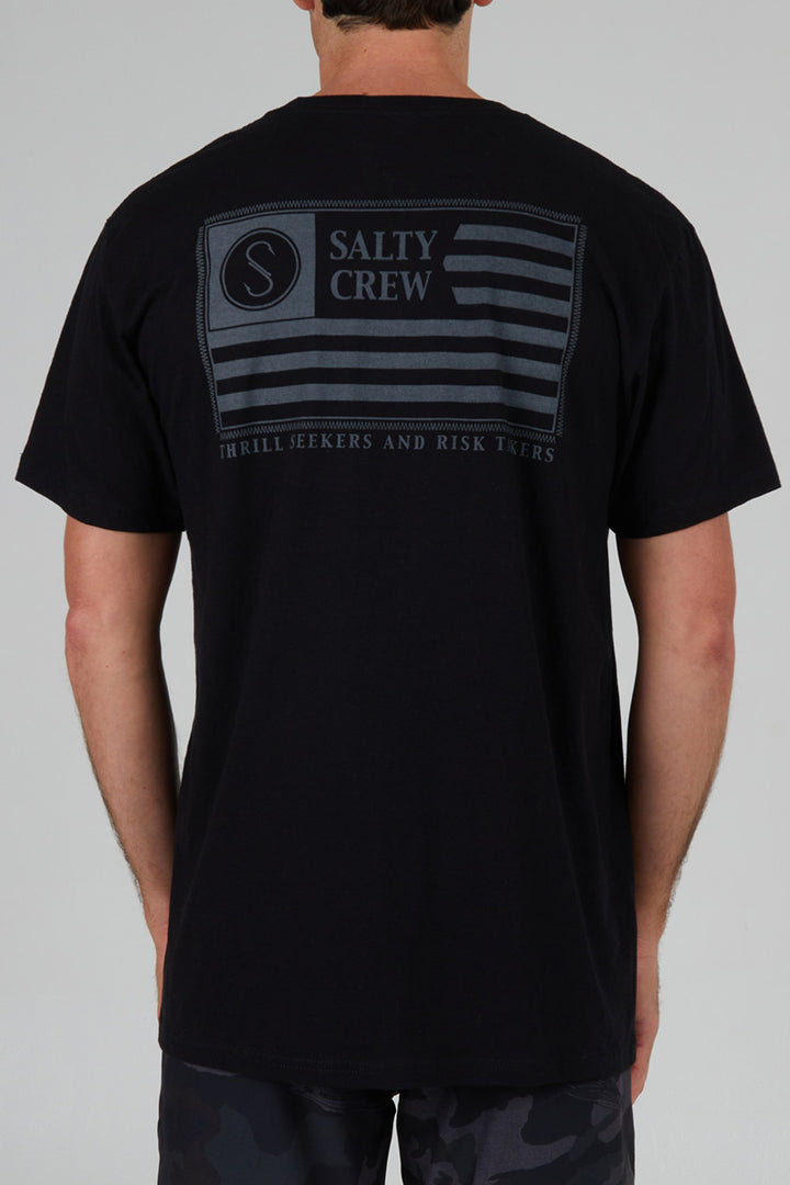 Salty Crew - Freedom Flag Short Sleeve Standard Tee in Black