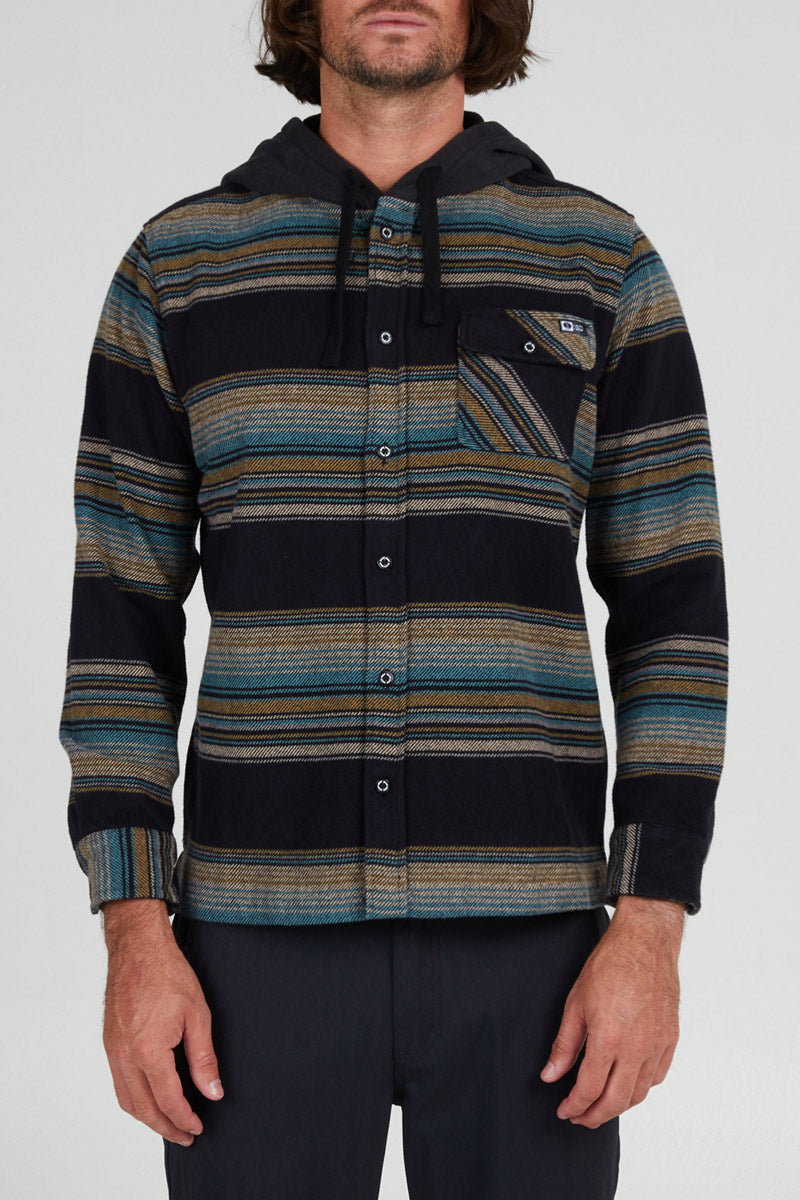 Salty Crew - Outskirts Long Sleeve Flannel in Black