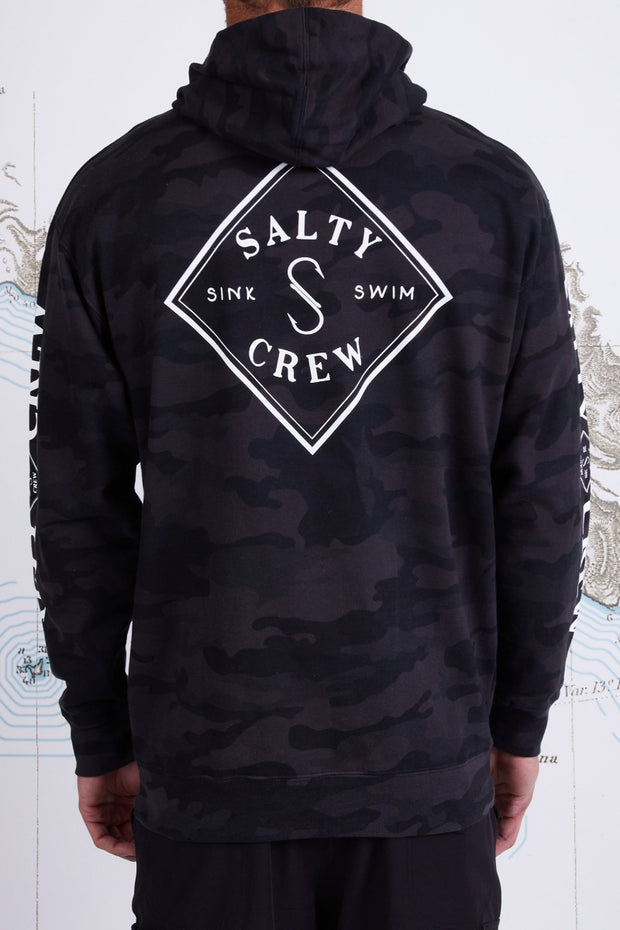 Salty Crew - Tippet Camo Hood Fleece in Black Camo
