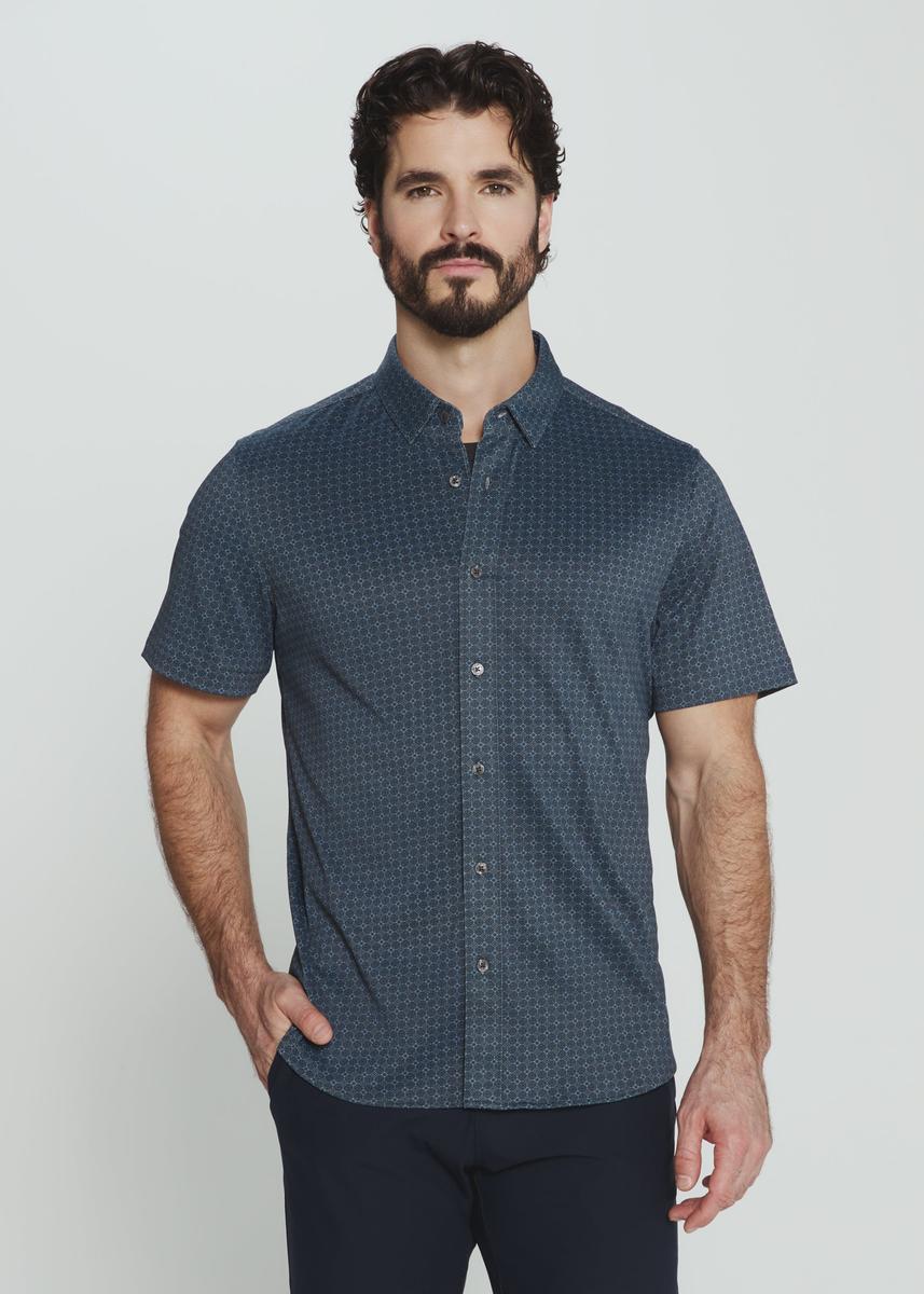 7DIAMONDS - Landen Short Sleeve Shirt in Graphite