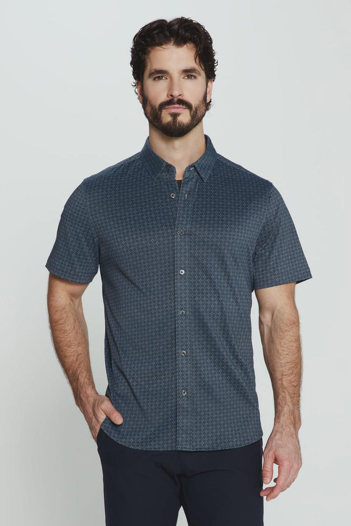 7DIAMONDS - Landen Short Sleeve Shirt in Graphite