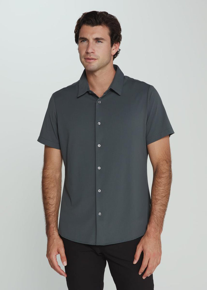 7DIAMONDS - Aldridge Short Sleeve Shirt in Petrol Navy