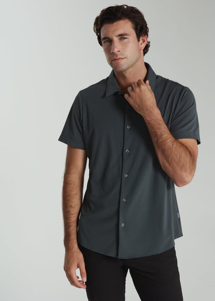 7DIAMONDS - Aldridge Short Sleeve Shirt in Petrol Navy
