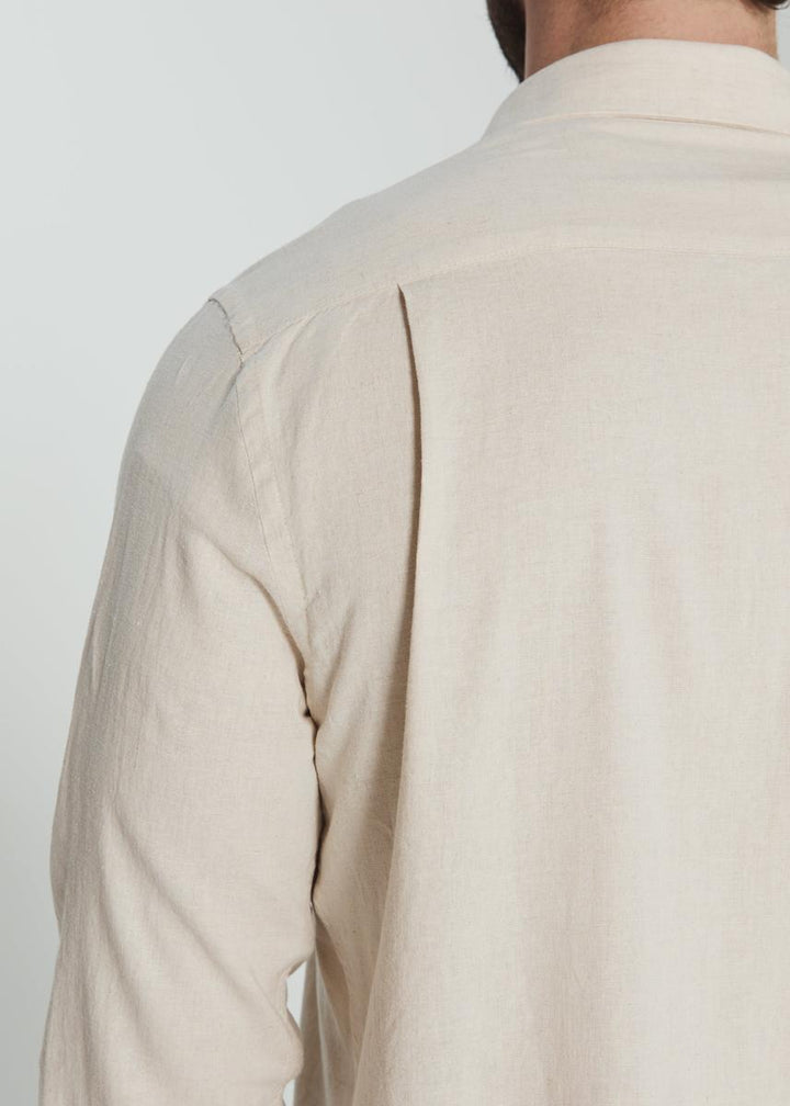 7DIAMONDS - Oasis Linen Long Sleeve Shirt in Sand