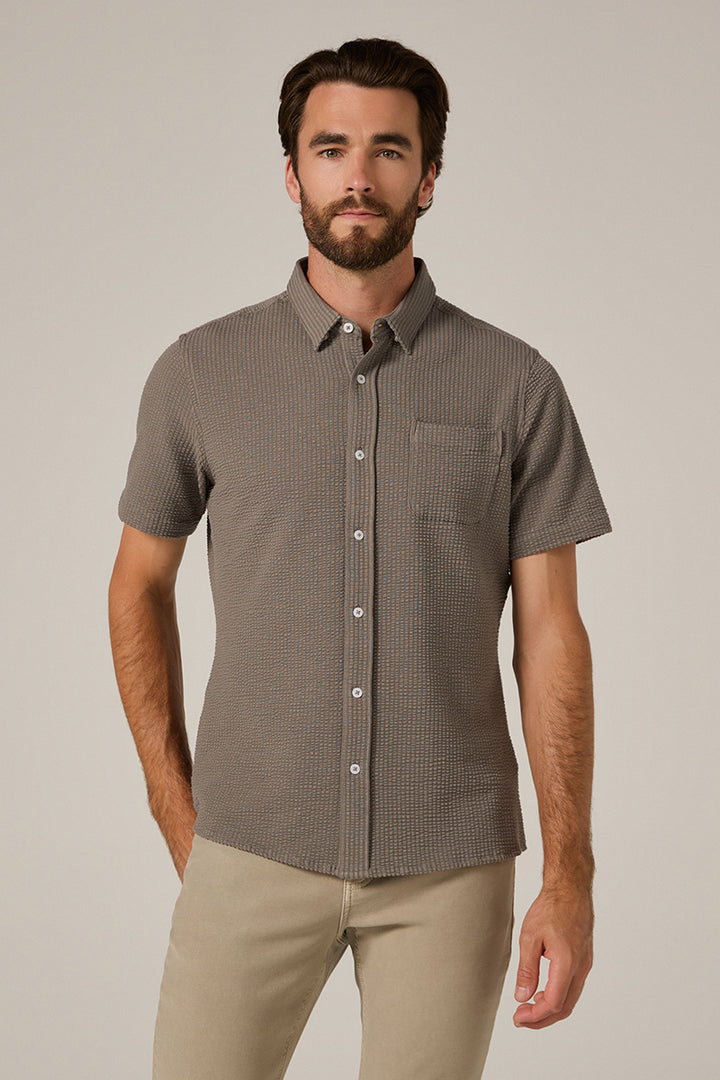 7DIAMONDS - Bennet Seersucker Stretch Short Sleeve Shirt