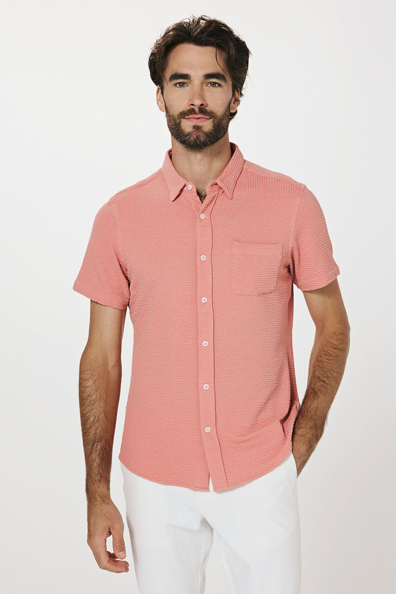 7DIAMONDS - Bennet Seersucker Stretch Short Sleeve Shirt