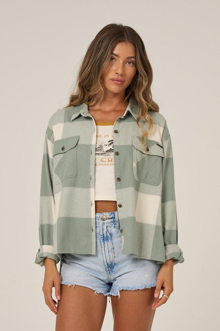 Salty Crew - Nomad Flannel in Slate Grey