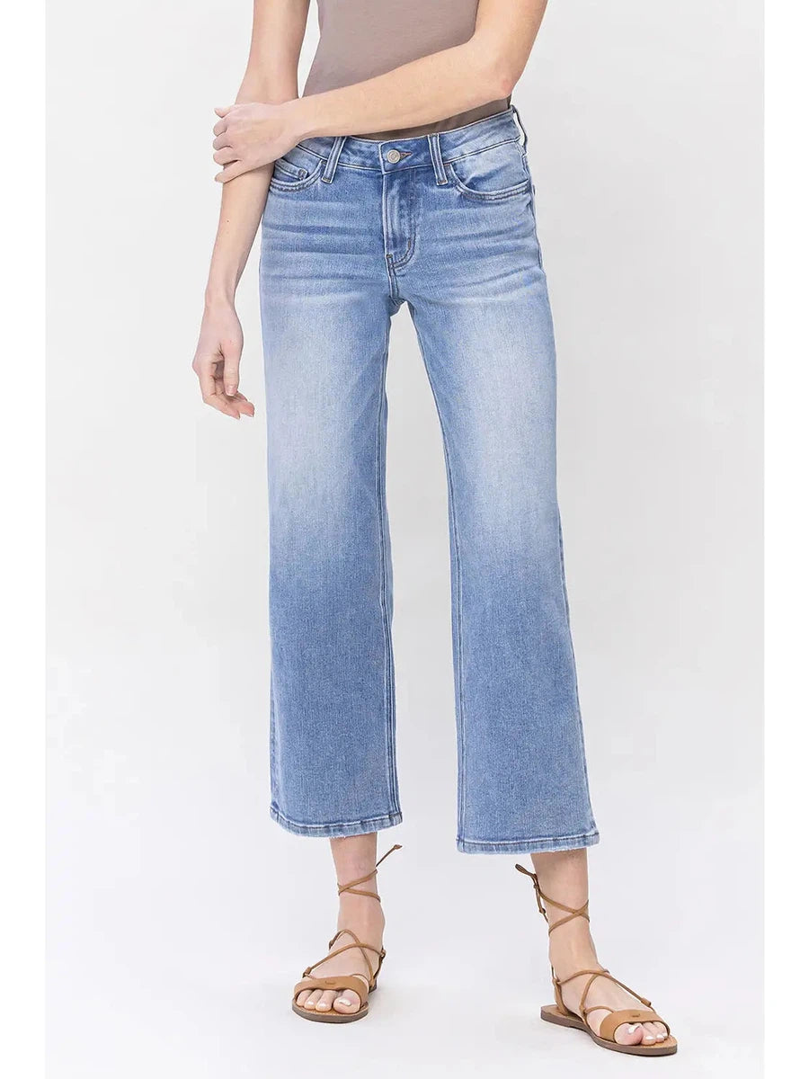 VERVET by Flying Monkey - Deference - Mid Rise Crop Straight Dad Jeans