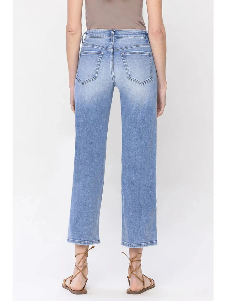 VERVET by Flying Monkey - Deference - Mid Rise Crop Straight Dad Jeans