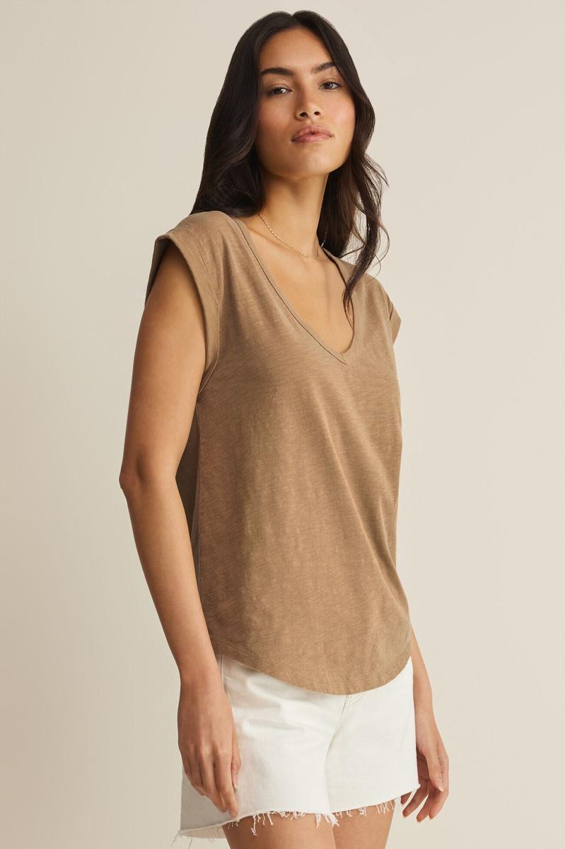 Z Supply - Per Diem V-Neck Tank in Tarro