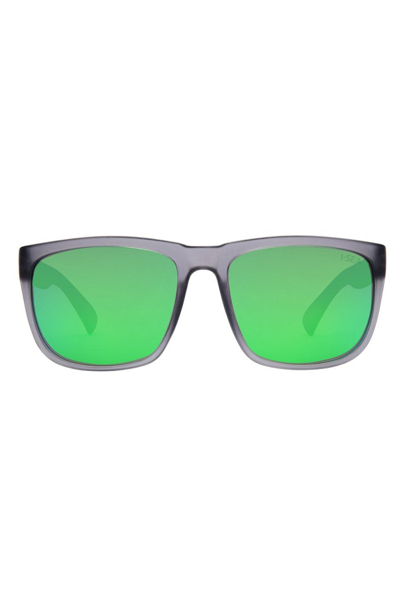 I-SEA - Wyatt with Grey Frames and Green Polarized Lenses