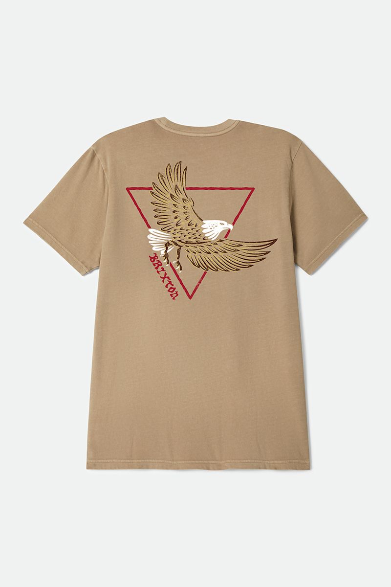 Brixton - Opal Short Sleeve Standard Tee in Timeless Taupe Worn Wash
