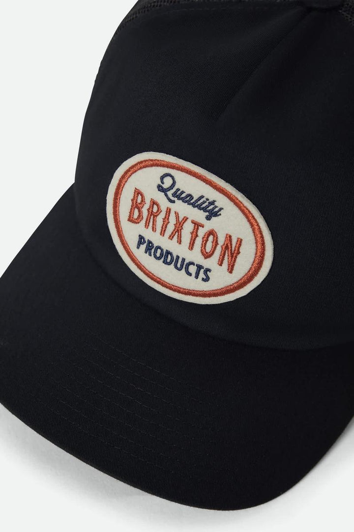 Brixton - Henry MP Trucker Hat in Black on Black