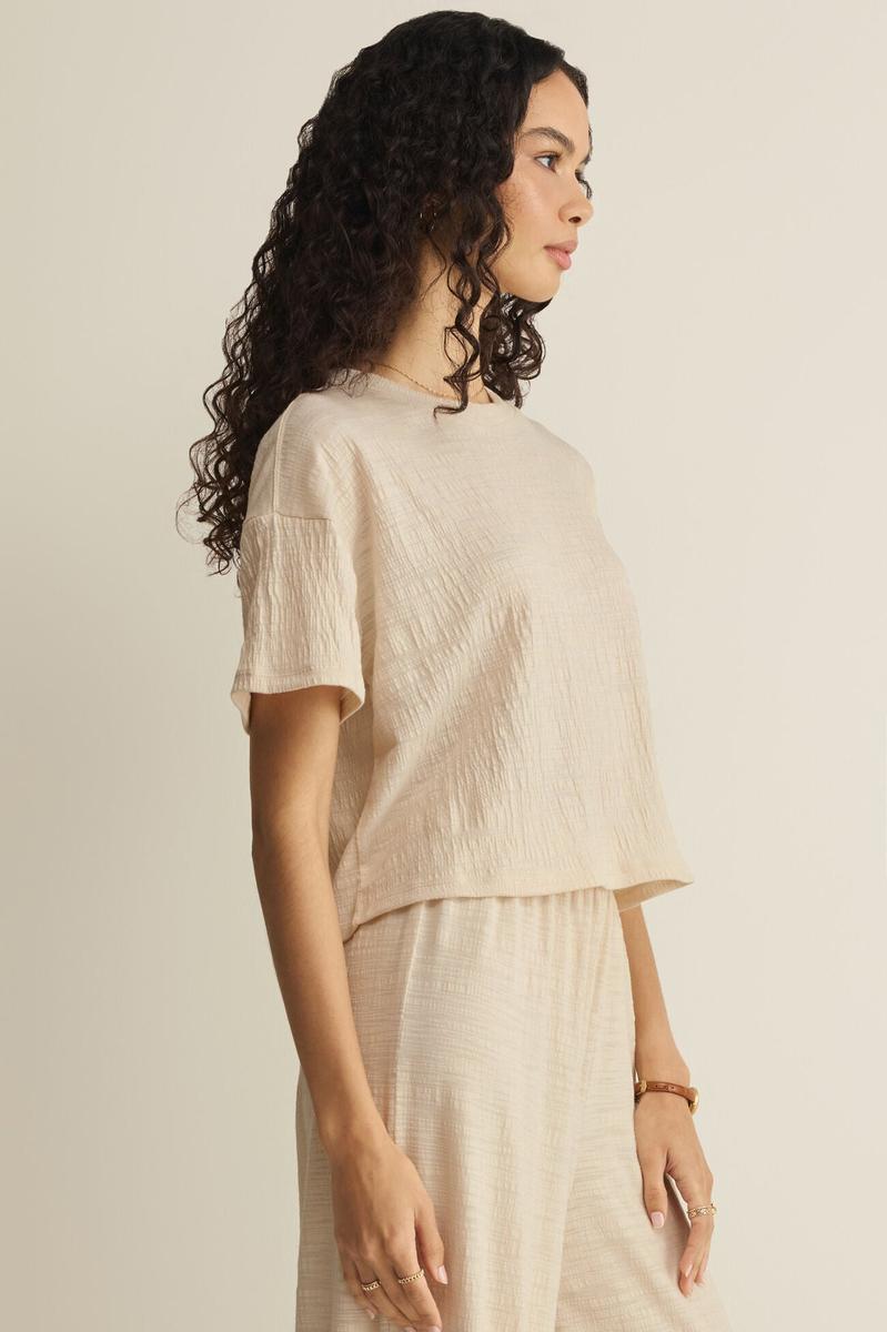 Z Supply - Sway Textured Crop Tee in Whisper White